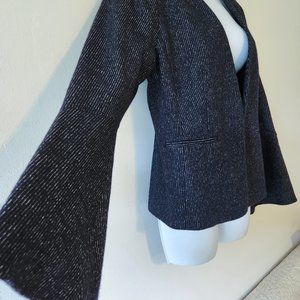 NWT by ANTHROPOLOGIE Wool/Cotton blue/white striped jacket SZ 10